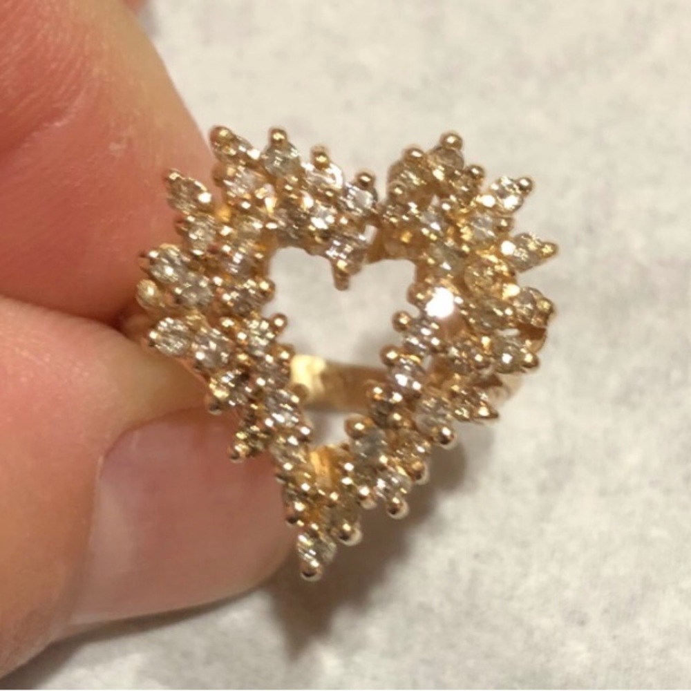 Diamond Heart Ring 14k 1.00ct